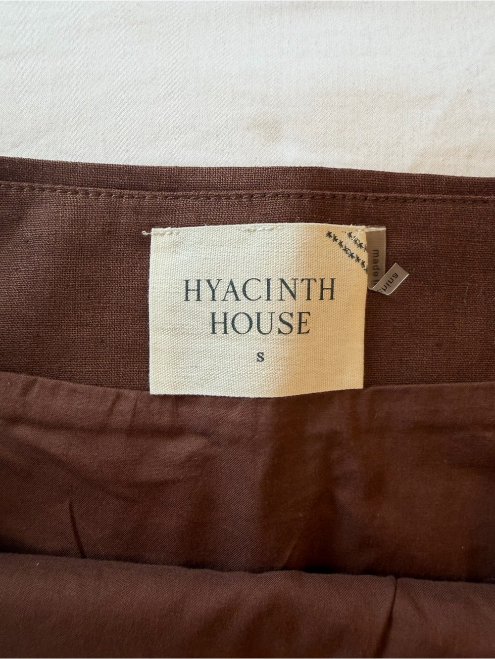 Hyacinth House Brown Palm Tree Embroidered Mini Skirt Size Small S - Picture 4 of 5